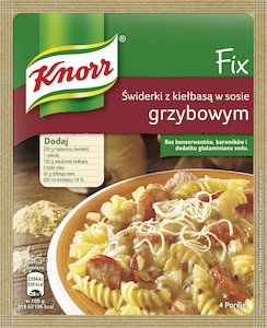 Fix Świderki z kiełbasą w sosie grzybowym Knorr