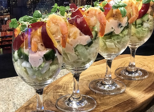 Przepis na Koktajl krewetkowy z nektarynką Koktajl krewetkowy z nektarynką