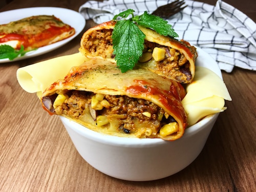 Zapiekane tortille z mięsem mielonym