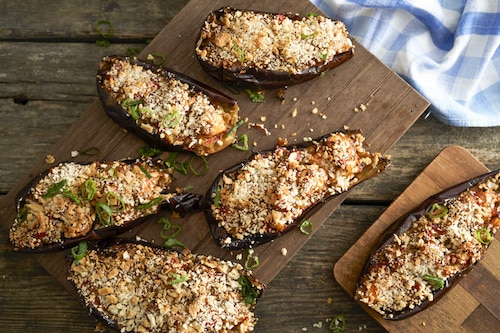 Nadziewane bakłażany po kreolsku