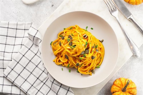 Makaron w sosie dyniowym