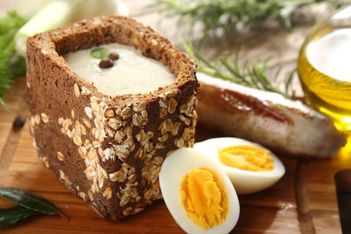 Przepis na Barszcz biały w chlebie Barszcz biały w chlebie