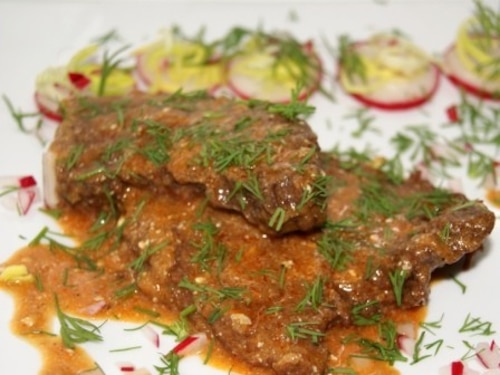 Bitki z koniny w sosie ze śmietaną 