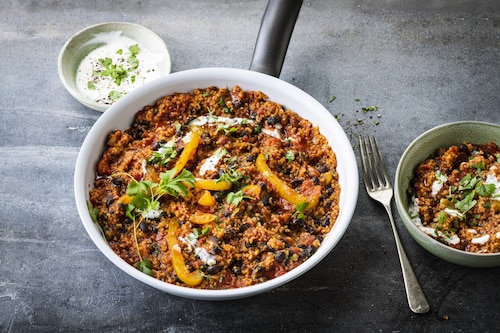Przepis na Bulgur po meksykańsku z czarną fasolą Bulgur po meksykańsku z czarną fasolą