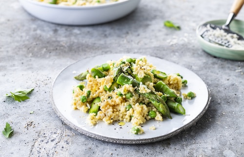 Risotto z kaszy jaglanej ze szparagami