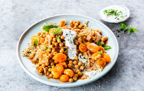 Przepis na Marokańska komosa z dipem jogurtowym Marokańska komosa z dipem jogurtowym