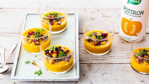 Dyniowa Panna cotta z warzywami