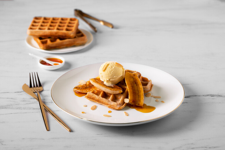 Przepis na Gofry z karmelizowanymi bananami Gofry z karmelizowanymi bananami