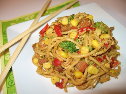 Przepis na Chiński color makaron Chiński color makaron