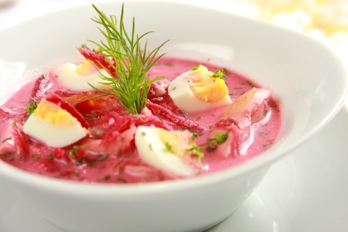 Chłodnik z buraków i kurczaka