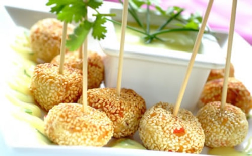 Ciasteczka krabowe z sosem cytrynowym