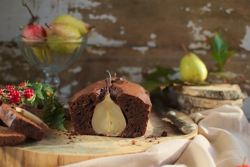 Ciasto czekoladowe z gruszkową niespodzianką