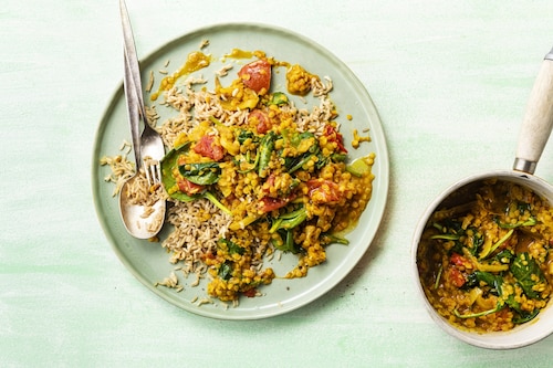 Curry z soczewicy ze szpinakiem