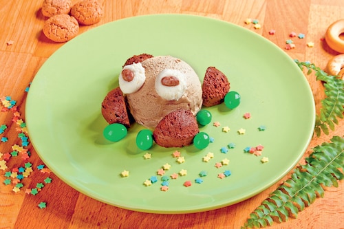 Czekoladowa żabka z lodami