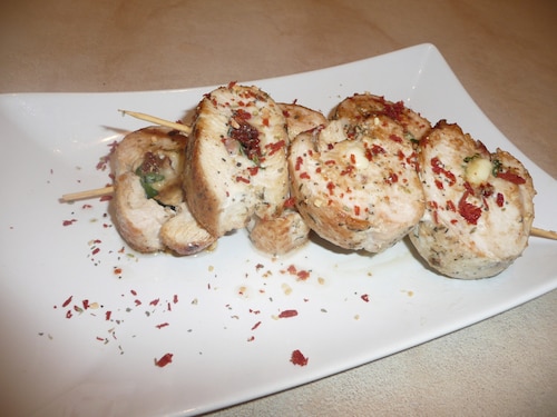 Przepis na Drobiowe szaszłyki z małych roladek Drobiowe szaszłyki z małych roladek