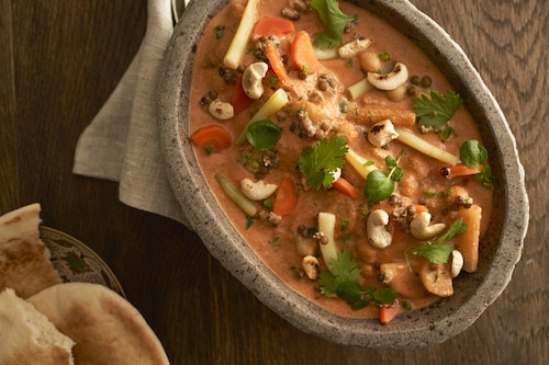 Duszona soczewica z warzywami