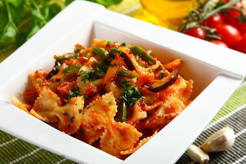 Przepis na Farfalle z grillowanymi warzywami  Farfalle z grillowanymi warzywami