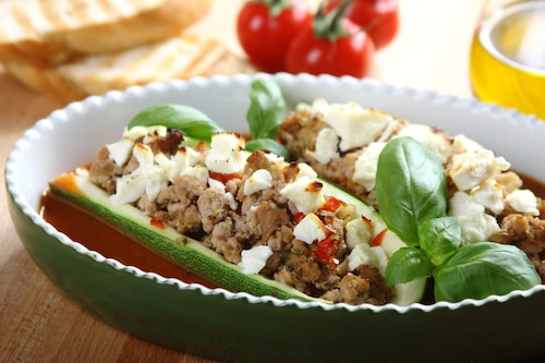 Przepis na Faszerowane kabaczki z serem feta  Faszerowane kabaczki z serem feta