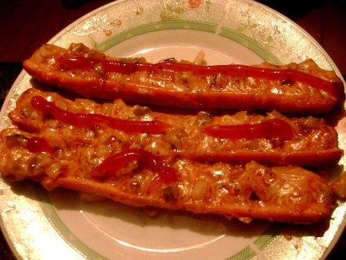 Przepis na Faszerowane parówki Faszerowane parówki