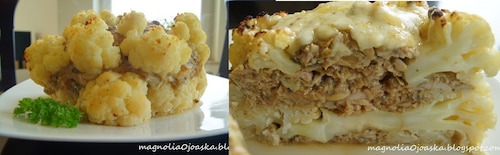 Przepis na Faszerowany kalafior z rusztu Faszerowany kalafior z rusztu