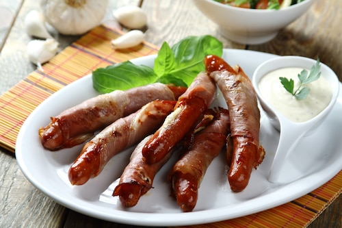 Frankfurterki z serem feta 