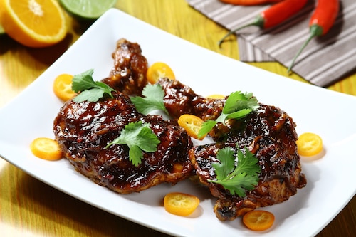 Grillowane udka w cytrusowym dżemie
