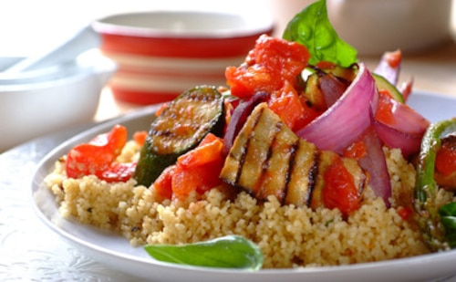 Grillowane warzywa na kaszy kuskus