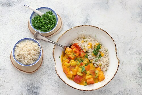  Dyniowy gulasz z ryżem