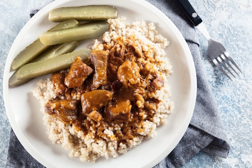 Gulasz wieprzowy z boczkiem