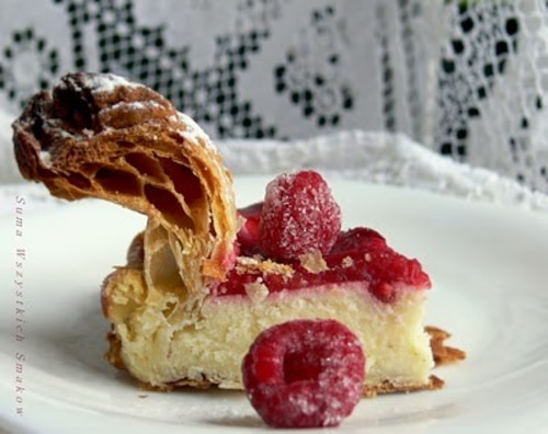 Hiszpański sernik z malinami