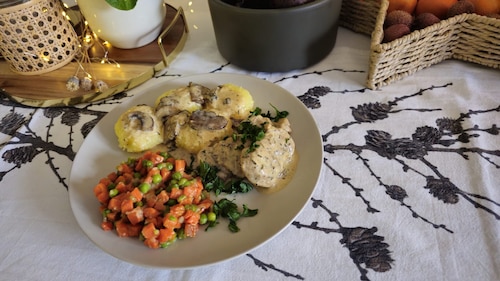 Polędwiczka z sosem pieczarkowym