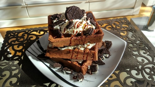 Chrupiące gofry z ciasteczkami Oreo