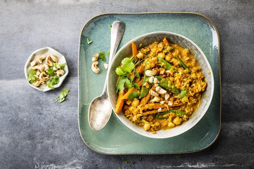 Indyjskie curry z soczewicą i ryżem