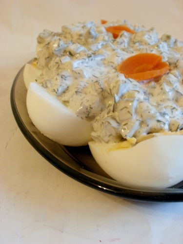 Jajka w majonezie z ogorkiem konserwowym