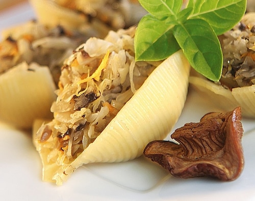 Przepis na Kapusta z grzybami w muszelkach Kapusta z grzybami w muszelkach