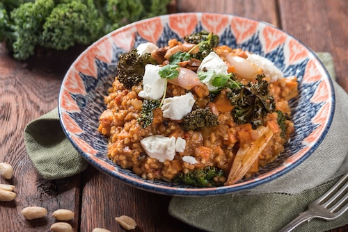 Przepis na Kaszotto z fetą i batatem Kaszotto z fetą i batatem