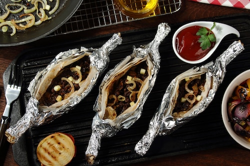 Przepis na Kaszanka grillowana w papilotach  Kaszanka grillowana w papilotach