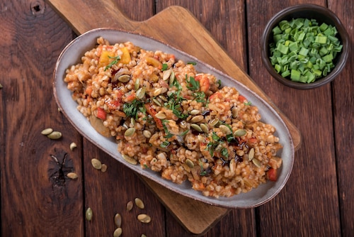 Kaszotto z pieczona dynią 