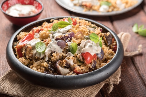 Kaszotto z pieczonymi warzywami