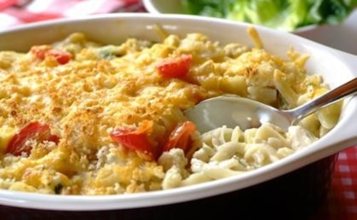 Przepis na Kawalerska zapiekanka z makaronem Kawalerska zapiekanka z makaronem