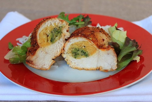 Kieszonki drobiowe z cukinią i soczewicą