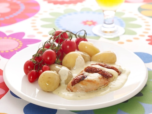 Przepis na Kieszonki z kurczaka z pomidorami i mozarellą Kieszonki z kurczaka z pomidorami i mozarellą