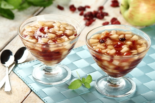 Przepis na Zdrowy kisiel jabłkowy z żurawiną Zdrowy kisiel jabłkowy z żurawiną