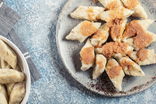 Przepis na Kluski leniwe z fetą Kluski leniwe z fetą