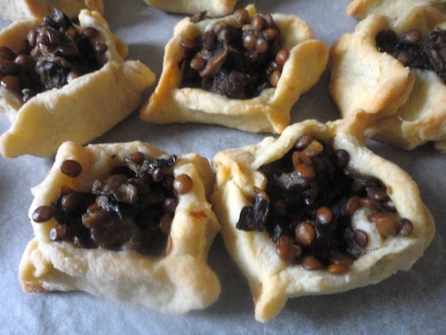 Knysze z soczewicą i pieczarkami