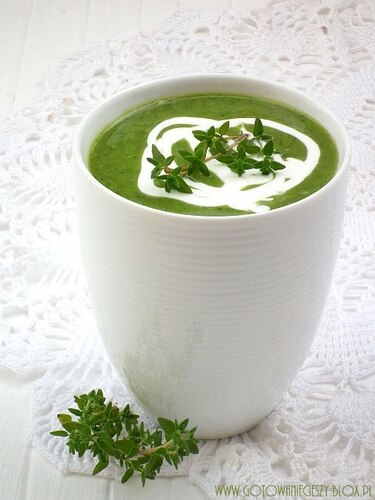 Krem z bobu, brokuła i groszku