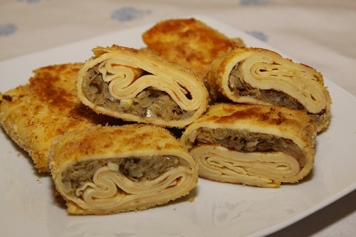 Krokiety z kapustą i borowikami