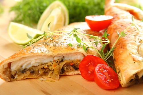 Przepis na Kulebiak z rybą i kiszoną kapustą Kulebiak z rybą i kiszoną kapustą