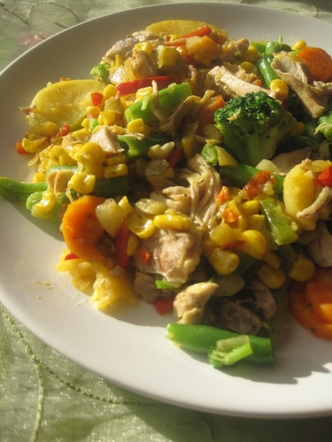 Kurczak w kolorowych warzywach