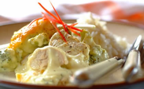 Kurczak z brokułami w sosie serowym